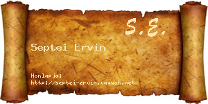 Septei Ervin névjegykártya
