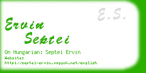 ervin septei business card